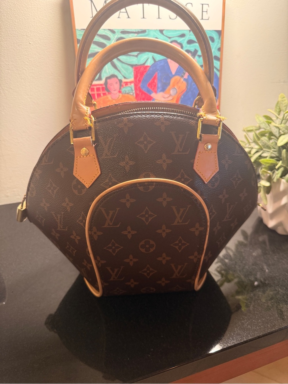 Monogram Bag in Brown and Tan
